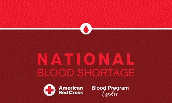 Red banner with Red Cross logo