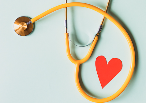 paper heart and stethoscope 